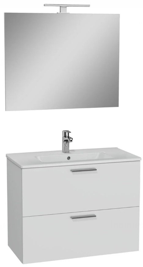 Vitra Mia 75024 Banyo Dolabı Seti 80 Cm,Çekmeceli,Tezgahüstü Lavabolu,Parlak Beyaz.